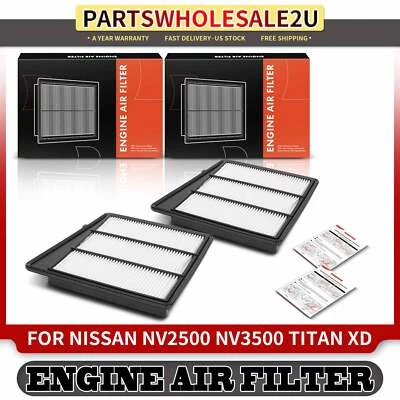 2pcs Engine Air Filter for Nissan NV2500 NV3500 2017-2021 TITAN XD 16-23 5.6L - Imagem 1 de 4