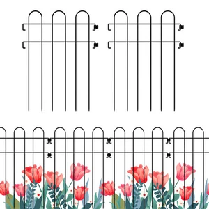 10Pcs Decorative Garden Fence Panels Metal Rustproof Animal Barrier Fence Border - Picture 1 of 8