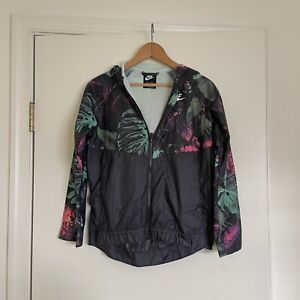 nike Girls Size L Windrunner Glow Botanical Floral Hooded Jacket