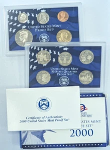 2000-S US Mint 10-Coin Proof Set Complete Slides/Box+COA -OGP- - Picture 1 of 2