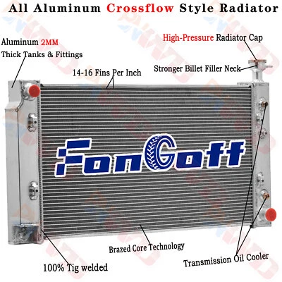 3 Row Aluminum Radiator For 2003-2005 Chevy Express/GMC Savana 1500 2500 4.3L - Imagem 1 de 4