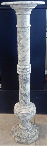 Vintage Italian solid marble 38" Pedestal Column Plant Stand Cover