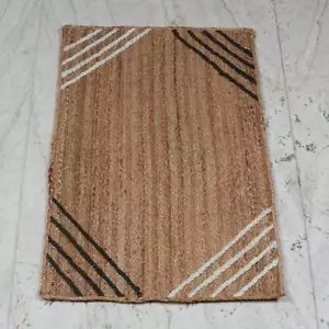 Rug 100% natural braided jute handmade reversible carpet rustic look area rug - Picture 1 of 5
