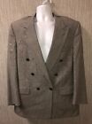 Burberrys Mens Gray Double Breasted Sport Coat 22 Inch Armpit