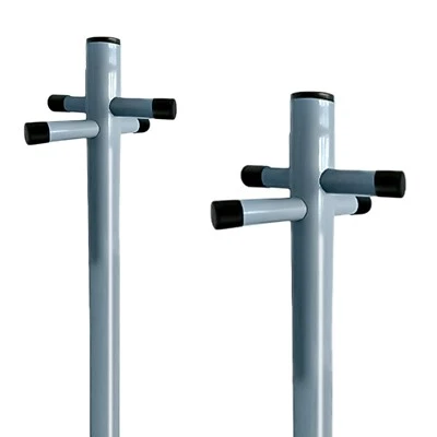 CRYSTALS Pack of 2 Washing Line Clothes Post Pole Galvanised 2.4m/8ft with Ground Sockets