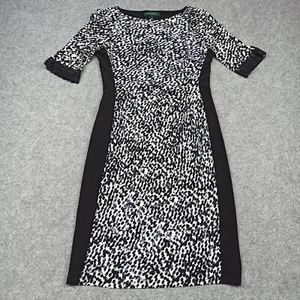 *Vestito da donna Stain Lauren Ralph Lauren taglia M US 10 EUR 38 nero bianco jersey - Foto 1 di 16