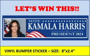 [1] KAMALA HARRIS FOR PRESIDENT 2024 AUTOAUFKLEBER TRUMP VERLIERER TRUMP GEFÄNGNIS - Bild 1 von 2