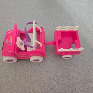 KELLY & TOMMY PINK POWER WHEELS JEEP SET ~ Mattel Fisher Price ~ 1997 ~ Nice - Picture 1 of 8