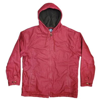 POLAR KING 夹克女式 XL 粉色羊毛绝缘连帽帆布工作服户外 — 第 1/4 张图片