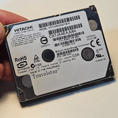 HITACHI 20 GB, 1.8", 4200 RPM Harddisk extracted from iRiver H10 Mp3 Player - Image 1 of 4