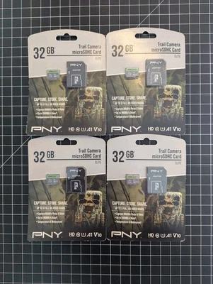 PNY 32GB Trail Cam MicroSDHC Memory Cards w/Adapter Four 1-packs - Image 1 of 3