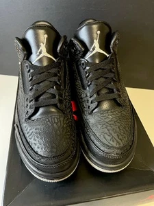 ✅ Nike Air Jordan III Retro 3 Black Flip SIZE 8 | OG Cement Cat Bred Grey BHM 4 - Picture 1 of 14