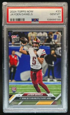 2024 Topps NOW Jayden Daniels RC Rookie #23 Commanders PSA 10 - Image 1 of 2