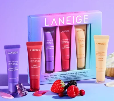 MARKENLOS Laneige On-the-Glow Lip Balm Set Long-Lasting Hydrating 10g*3 DE 2025-