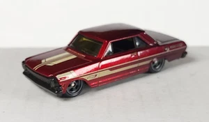 Hot Wheels loose '63 Chevy Nova II red custom wheel swap - Picture 1 of 3