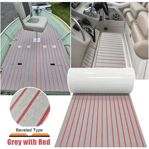 Gris Rojo EVA Espuma Barco Suelo Teca Cubierta Sábana, Alfombra Marina Bass Boat Mat - Imagen 1 de 22