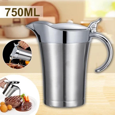 Salsiera termica in acciaio inox 750 ml salsiera salsiera con coperchio - Immagine 1 di 4