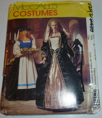 Renaissance Elizabethan Tudor Blouse Veil Skirt Sewing Costume Pattern 14-18 - Image 1 of 4