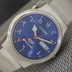 VINTAGE CITIZEN AUTOMATIK 8200 JAPAN HERREN ARABISCH BLAU FARBE ZIFFERBLATT UHR a1982-U - Bild 1 von 10