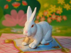 Dollhouse Miniature White Bunny Rabbit Pet Animal fits Loving Family Dollhouse
