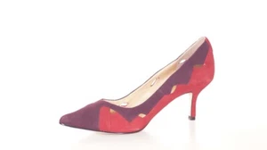Audrey Brooke Imagines Womens Red Suede Leather Pointed Toe Pumps Heels Shoes 8 - Picture 1 of 4