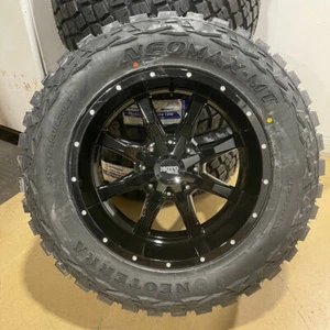 20x10 Moto Metal MO970 Black Wheels Rims 35" MT Tires 8x170 Ford Super Duty F250 - Picture 1 of 4