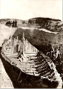 RPPC El Barco Gokstad Excavado en 1880 Oslo Noruega Postal con Foto Real 1976 - Imagen 1 de 2