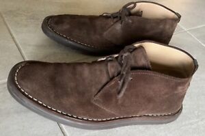 Tod's Men Brown Suede Leather Lace Up Oxfords Shoes Boots Chukka Sz. 9 U.S.