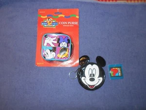 Lot of 2 Disney Mickey/Minnie Mouse Coin Purses with Key Rings- New With Tags - Picture 1 of 3