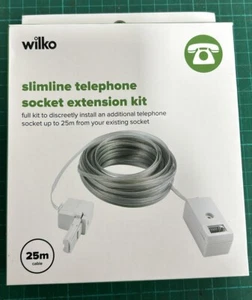 25m Slimline Telephone BT Socket Extension Kit - Install Under Carpet etc - Picture 1 of 2