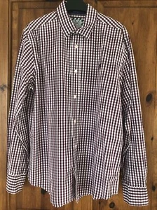 Camisa Crew Clothing Calce Clásico Púrpura Cuadros Guinga Camisa Manga Larga Mediana - Imagen 1 de 10