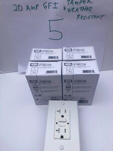 5 Pk., 20 Amp, 125V, GFCI, GFI WR-TR  Outlet Receptacle w/ Wall Plate