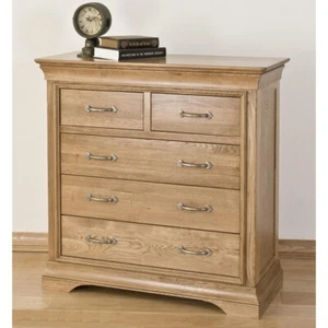 Marseille Solid Oak Bedroom Furniture Chest of 5 Drawers - Picture 1 of 2