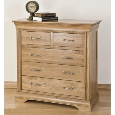 Marseille Solid Oak Bedroom Furniture Chest of 5 Drawers - Image 1 of 2