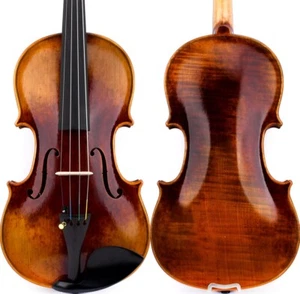 T21+ Master Antique Strad 1716 Copy Left hand Violin 4/4 European Wood Rich Tone - Picture 1 of 13