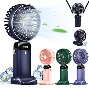 Mini Hand-held Fan Portable Folding Desk Fan Cooler Cooling USB Rechargeable Fan - Picture 1 of 28
