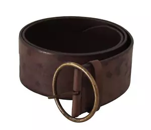 Dolce & Gabbana Dark Brown Wide Calf Leather Logo Round Buckle Belt - Picture 1 of 6