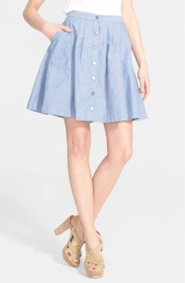 Mujer Joie 'Brinker' Azul Algodón Informal Línea A Falda Talla Pequeña Foto 1 de 2