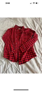 Cat And Jack Red Flannel Button Up Boys L - Picture 1 of 5