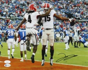 Lawrence Cager & James Cook Signed Georgia Bulldogs 11x14 Photo (JSA & Beckett) - Picture 1 of 3