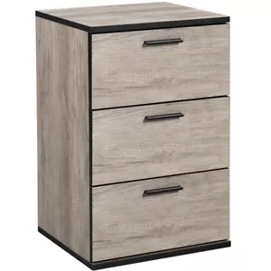 Nachtschrank Nachtkommode mit 3 Schubladen Nachttisch Beistelltisch Schrank Gray - Bild 1 von 12