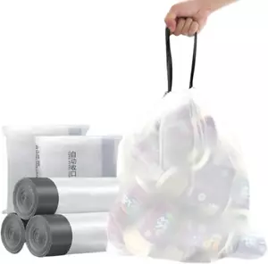 Small Trash Bags, Drawstring Trash Bags 4 Gallon Garbage Bags Bathroom Trash Bag - Picture 1 of 6