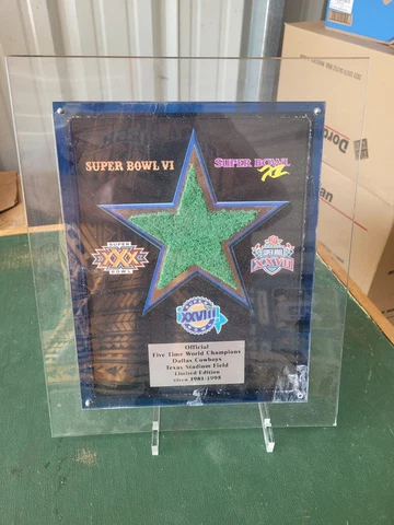 Dallas Cowboys 1981-1995 Limited Edition Texas Stadium Game Used Turf 5X  plaque Cover