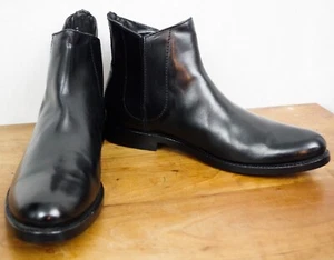 Men's New FRYE Jet Black Leather Chelsea Boots Size 11.5D - Picture 1 of 10