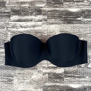 Felina Hint of Skin 6202 Size 32B Underwire Seamless Black Strapless Push Up Bra - Picture 1 of 3