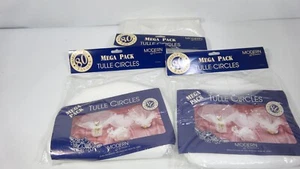 2 - Mega Pack Tulle Circles White 8 1/2" For Wedding Shower Gifts - 160+ - Picture 1 of 9