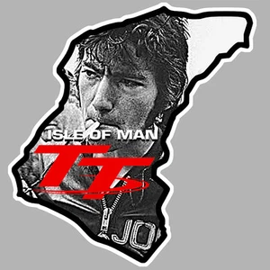 TT ISLE OF MAN ILE DE MAN JOE BIKER 9cmX9cm AUTOCOLLANT STICKER MOTO GP IA089 - Imagen 1 de 1