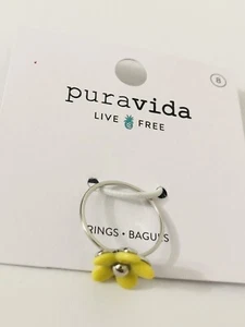 Solstice Enamel Flower Women’s Ring  Pura Vida Brass Base & Resin - Picture 1 of 6