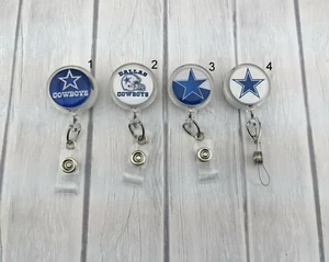 Cowboys Badge Reel, Retractable RN Badge Reel, Nurse Badge Reel, Football Reel - Picture 1 of 3