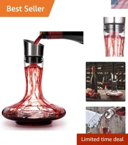 Wine Decanter Built-in Aerator Pourer, Wine Carafe Red Wine Decanter,100% Lea... - Picture 1 of 7